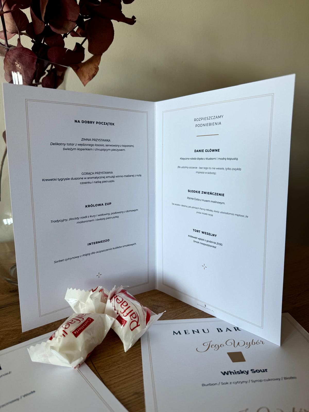Menu Weselne (Książeczka) - Wizualizacja