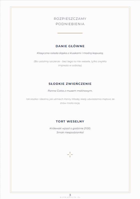 Menu Weselne (Książeczka) - Strona 3