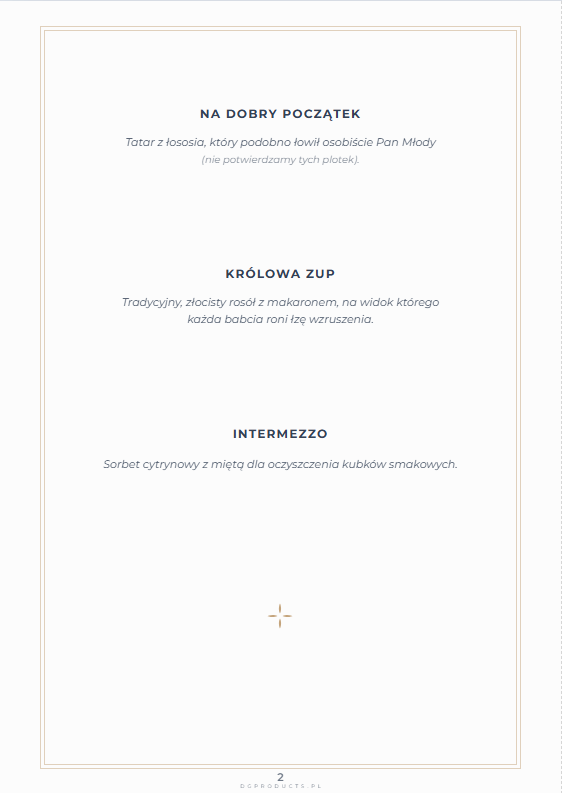 Menu Weselne (Książeczka) - Strona 4